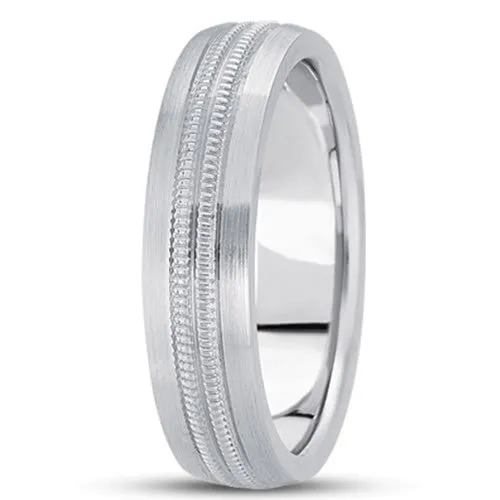 14K Gold Mens Fancy Milgrain Wedding Band (7mm)
