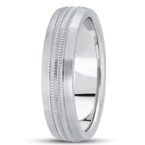 14K Gold Mens Fancy Milgrain Wedding Band (7mm)