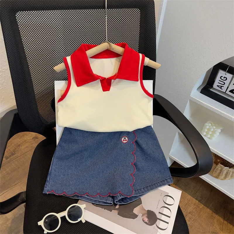 2 Pcs Girls Pants Suit  5-6Y 552251