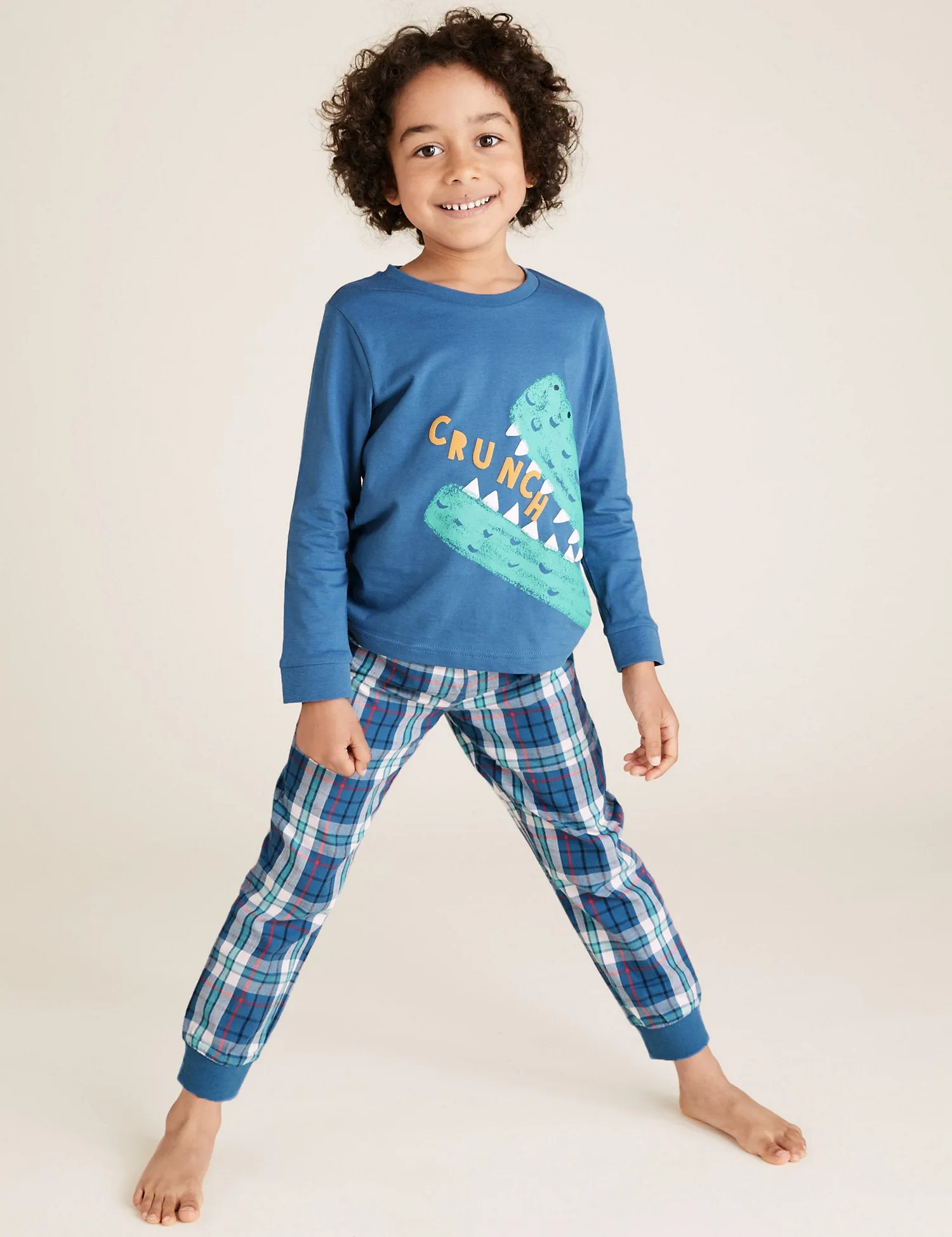2pk Cotton Animal Slogan Pyjama Sets