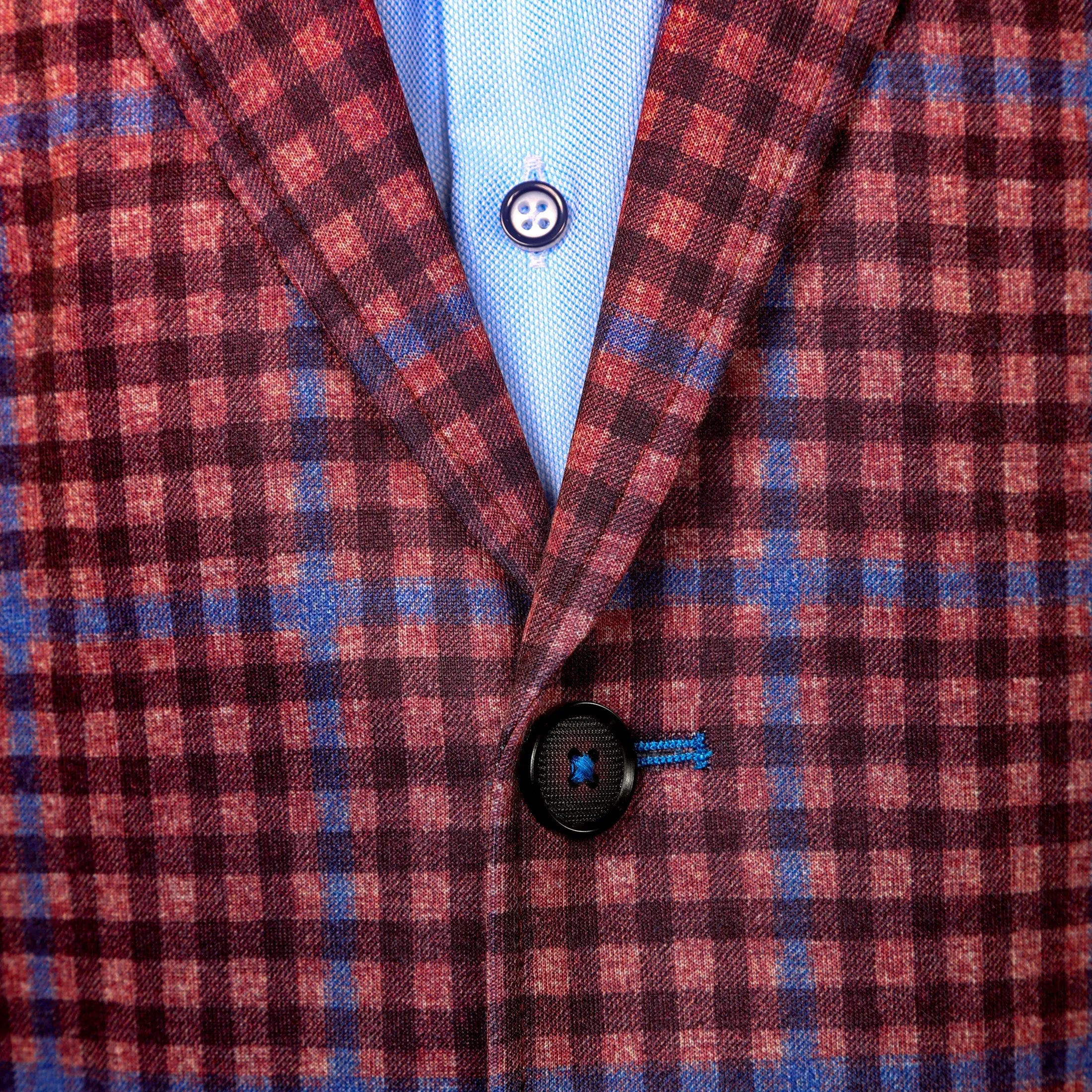 7 Downie St. - Craven Red Plaid Stretch Blazer