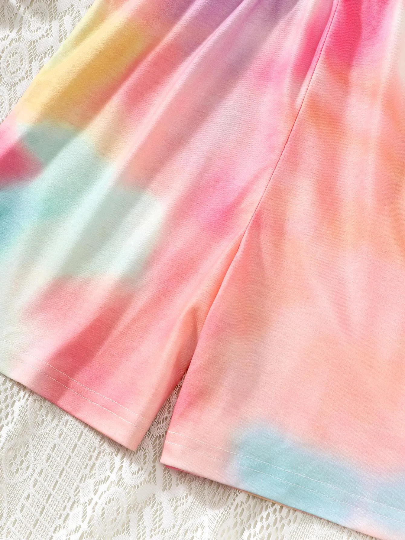 8-14Y Kid Girls Jumpsuit Big Girls Casual Tie-dye Halter Sleeveless Summer One Piece Bodysuits (Tie Dye Is Random) Catpapa 462312007