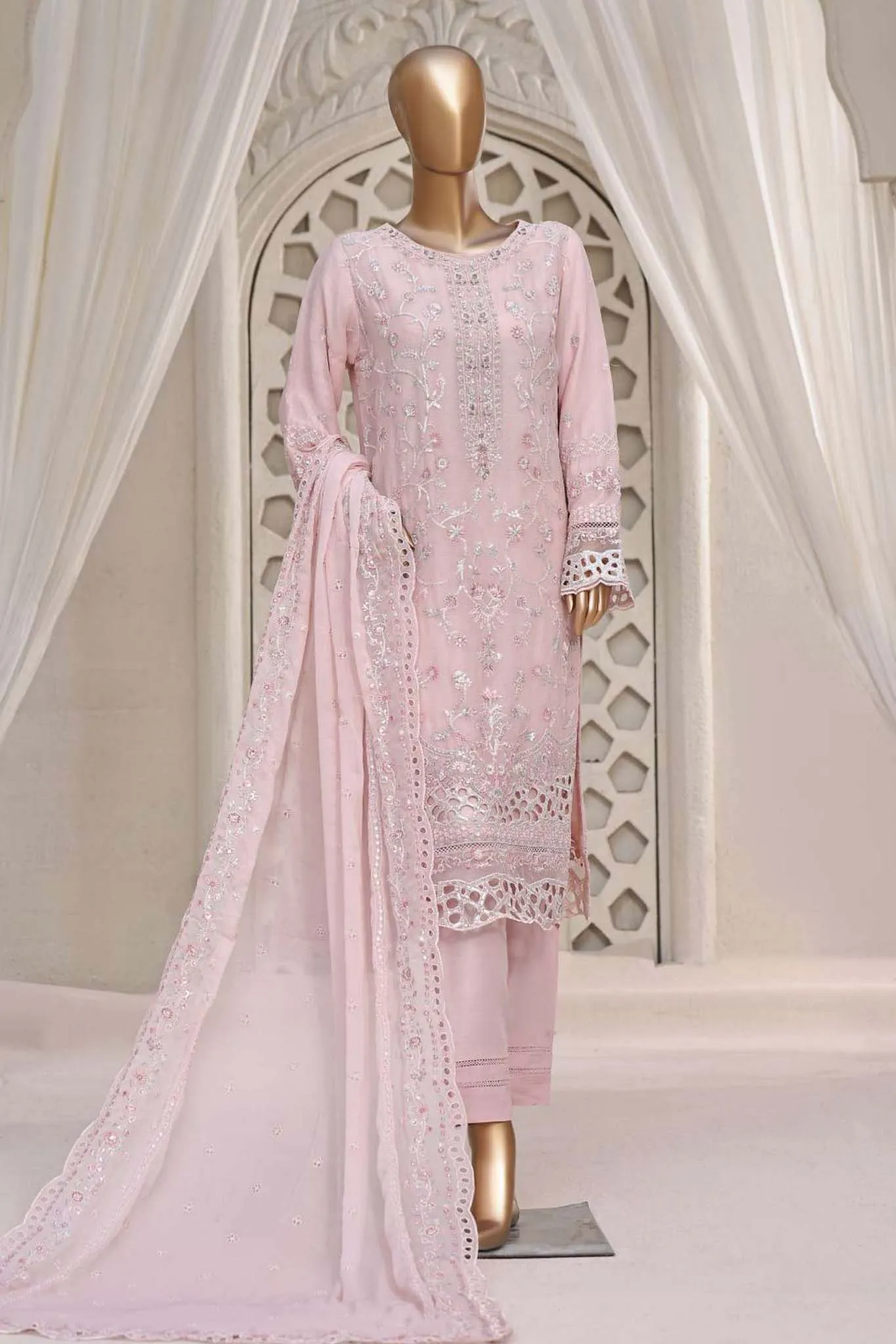 Afsaany by Sada Bahar Stitched 3 Piece Chiffon Vol-02 Collection'2024-CR-10-Pink