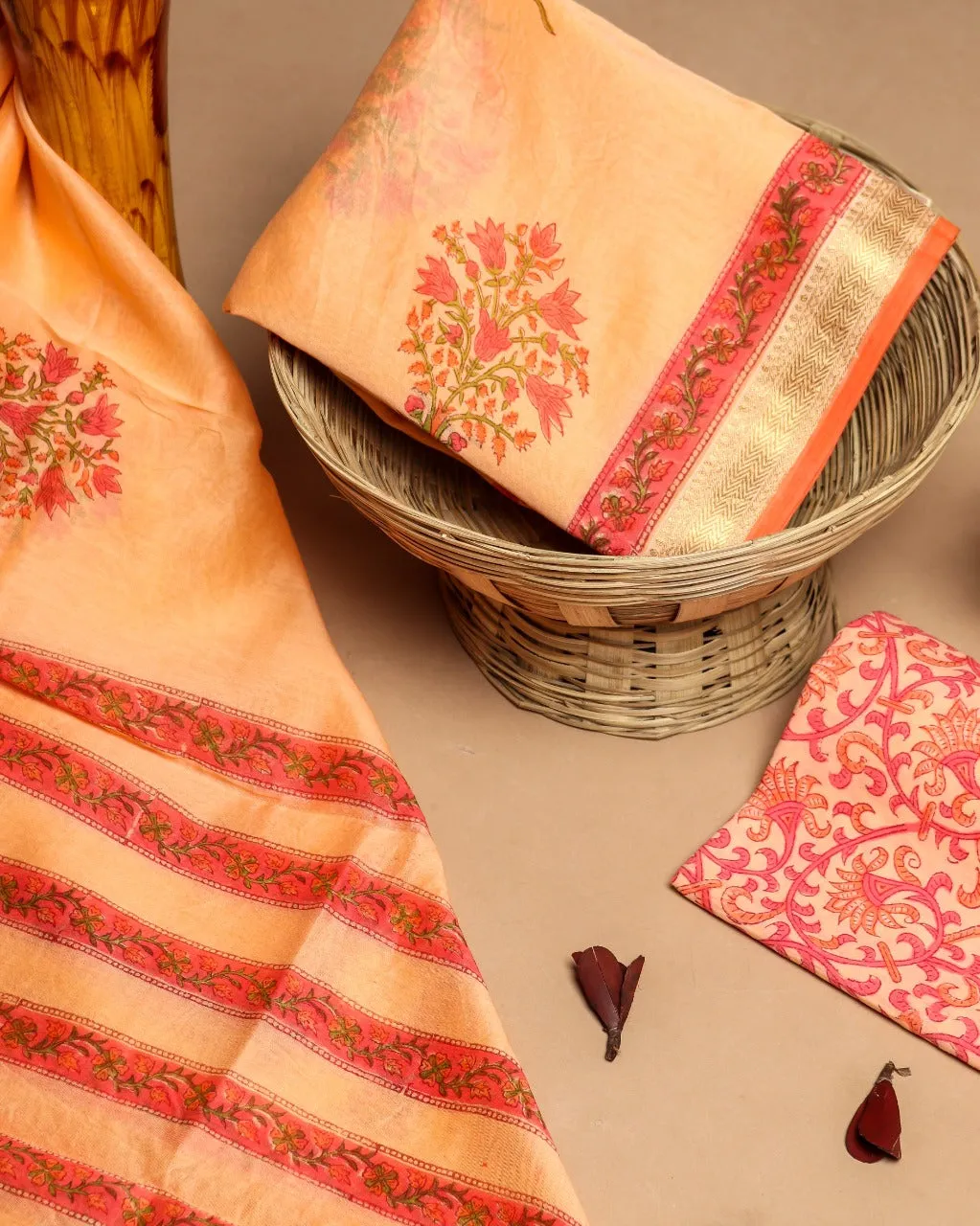 Appealing Buta Print Maheshwari Silk Suit Set (MSL216)