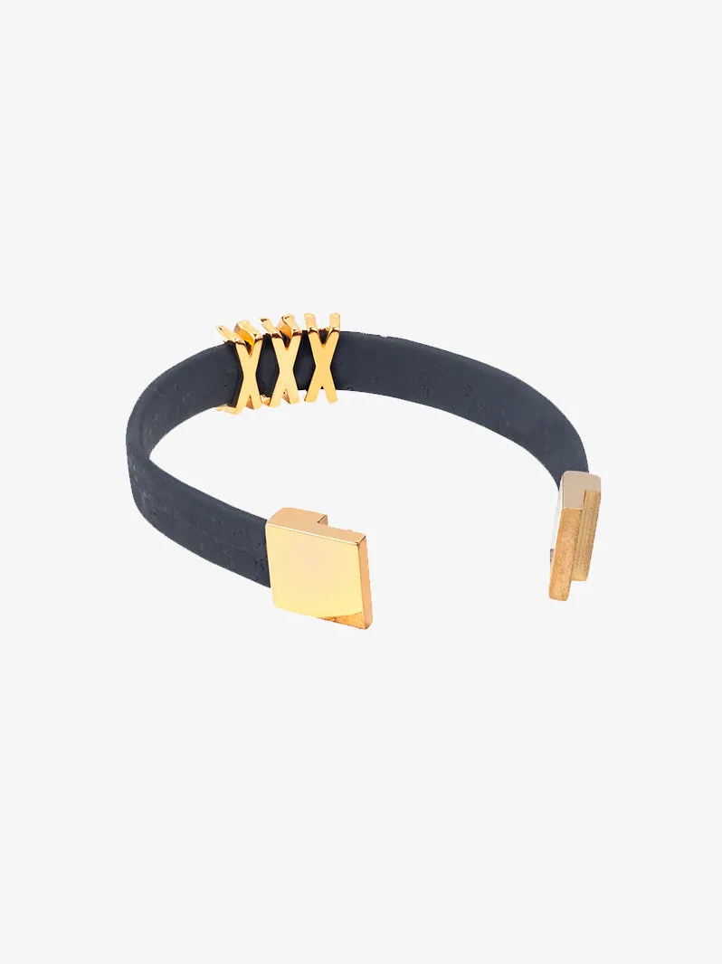 Arctic Cross Cork Bracelet Reversible in Navy Blue and Gold
