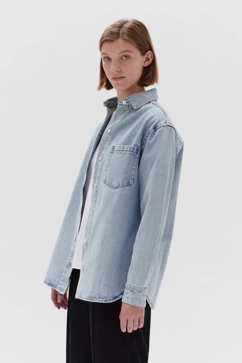 Light Stone Denim Overshirt by Assembly Label