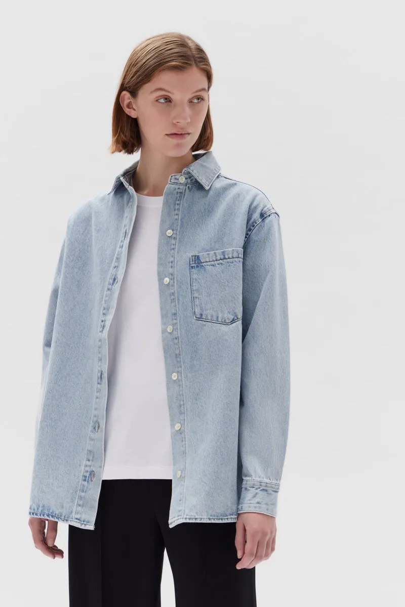 Light Stone Denim Overshirt by Assembly Label