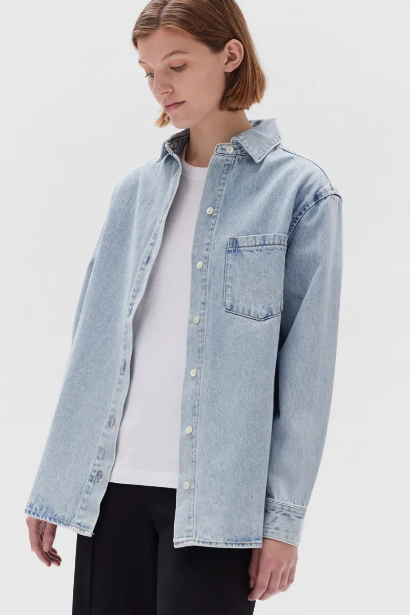 Light Stone Denim Overshirt by Assembly Label