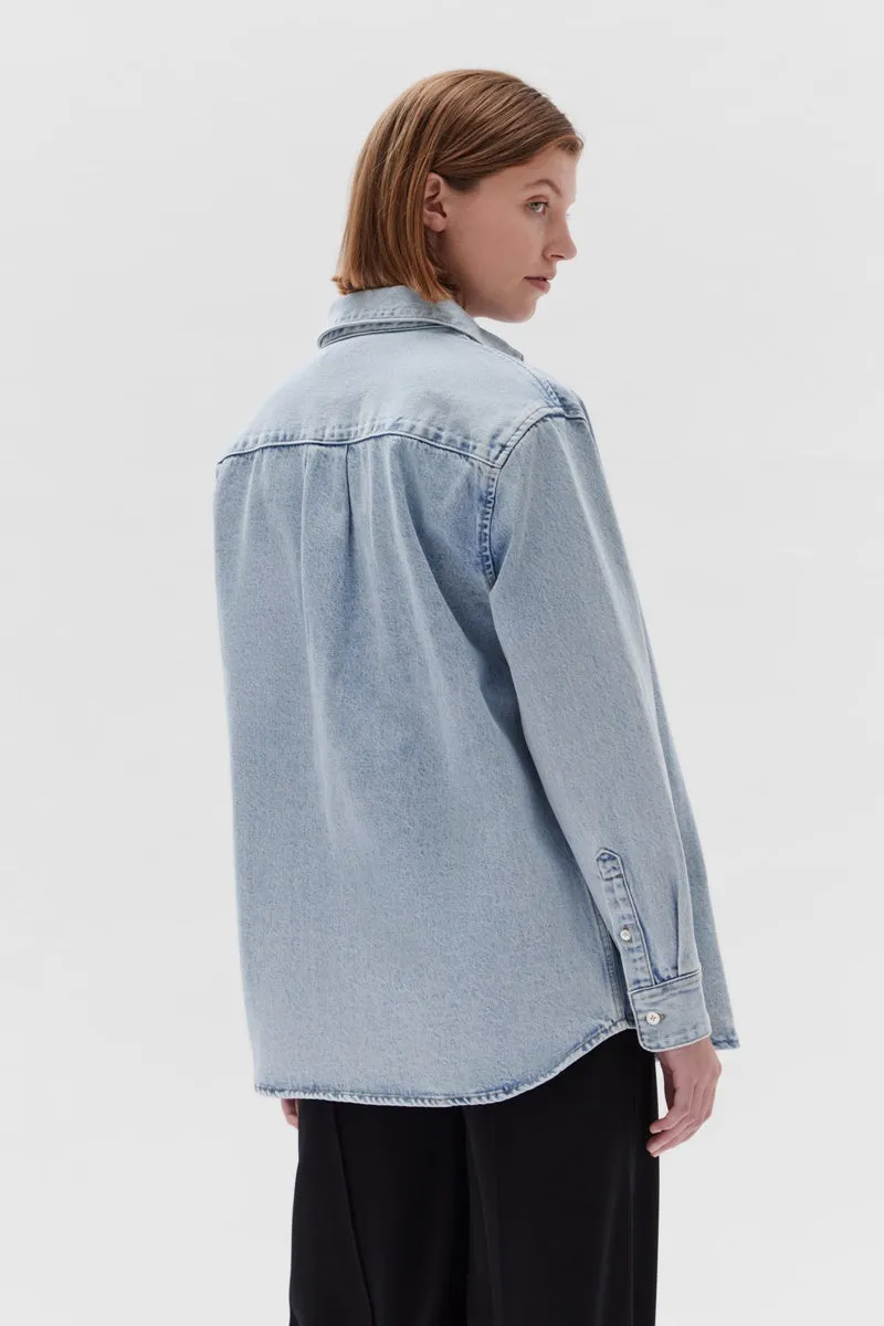 Light Stone Denim Overshirt by Assembly Label