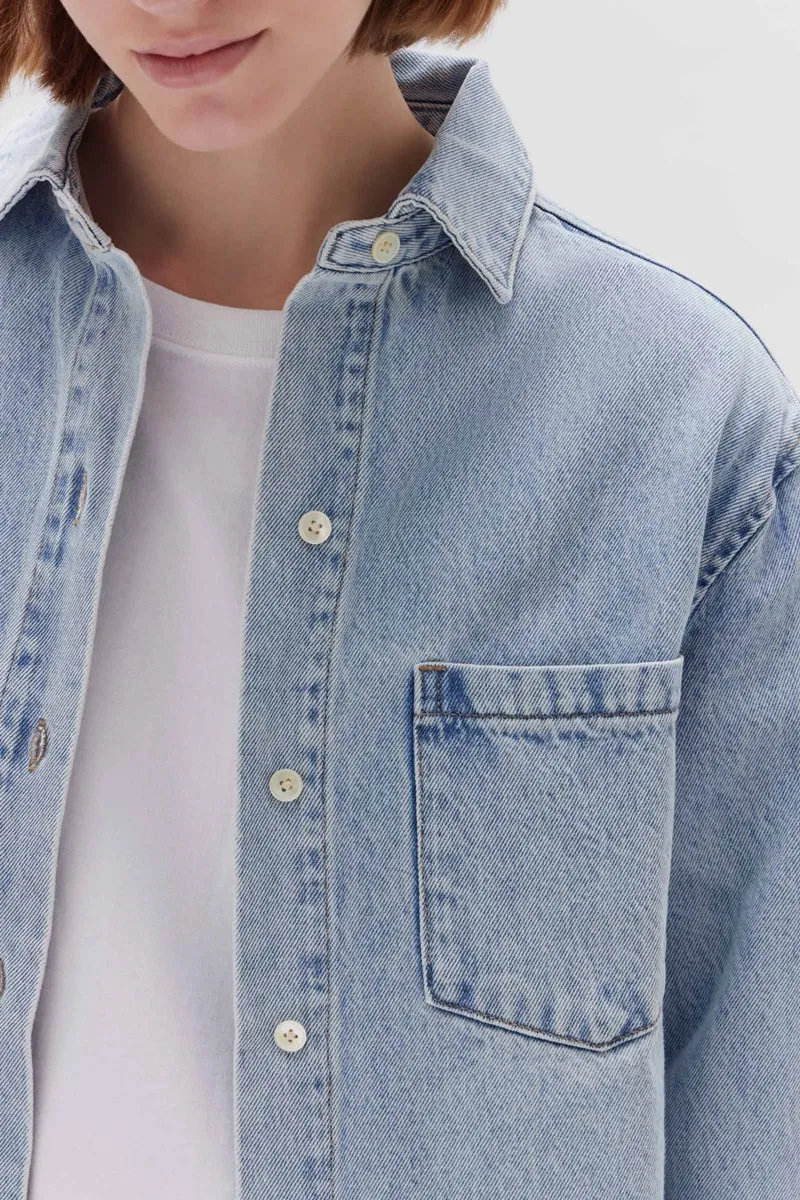 Light Stone Denim Overshirt by Assembly Label