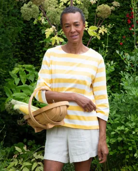Babi Organic Cotton Top In Off White & Sunshine