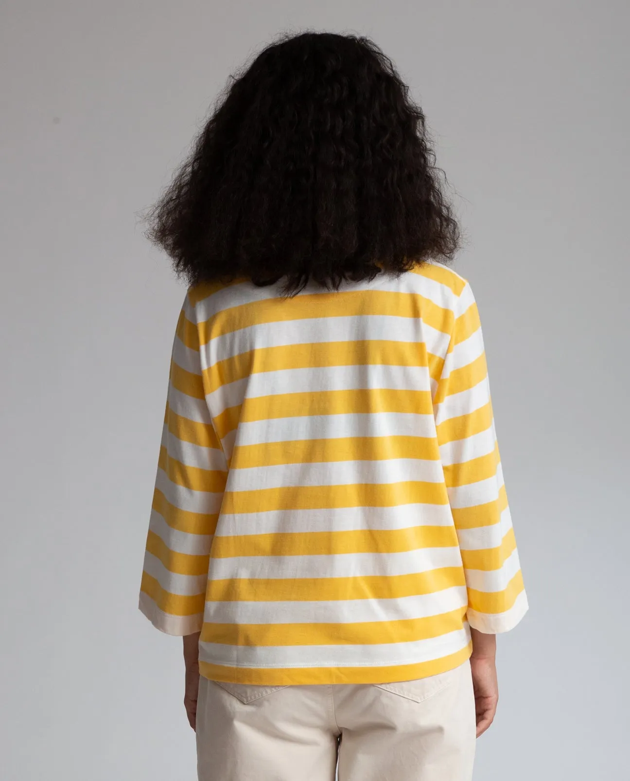 Babi Organic Cotton Top In Off White & Sunshine