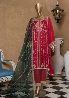 Bin Saeed Stitched 2 Piece Embroidered Chiffon Vol-05 Collection'2022-MSC-56-Maroon