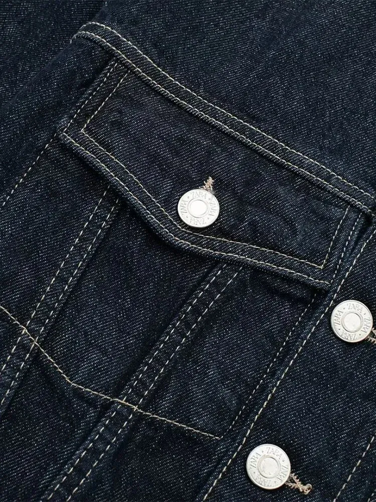 Blue Denim Dream Single-Breasted Jacket for Effortless Style