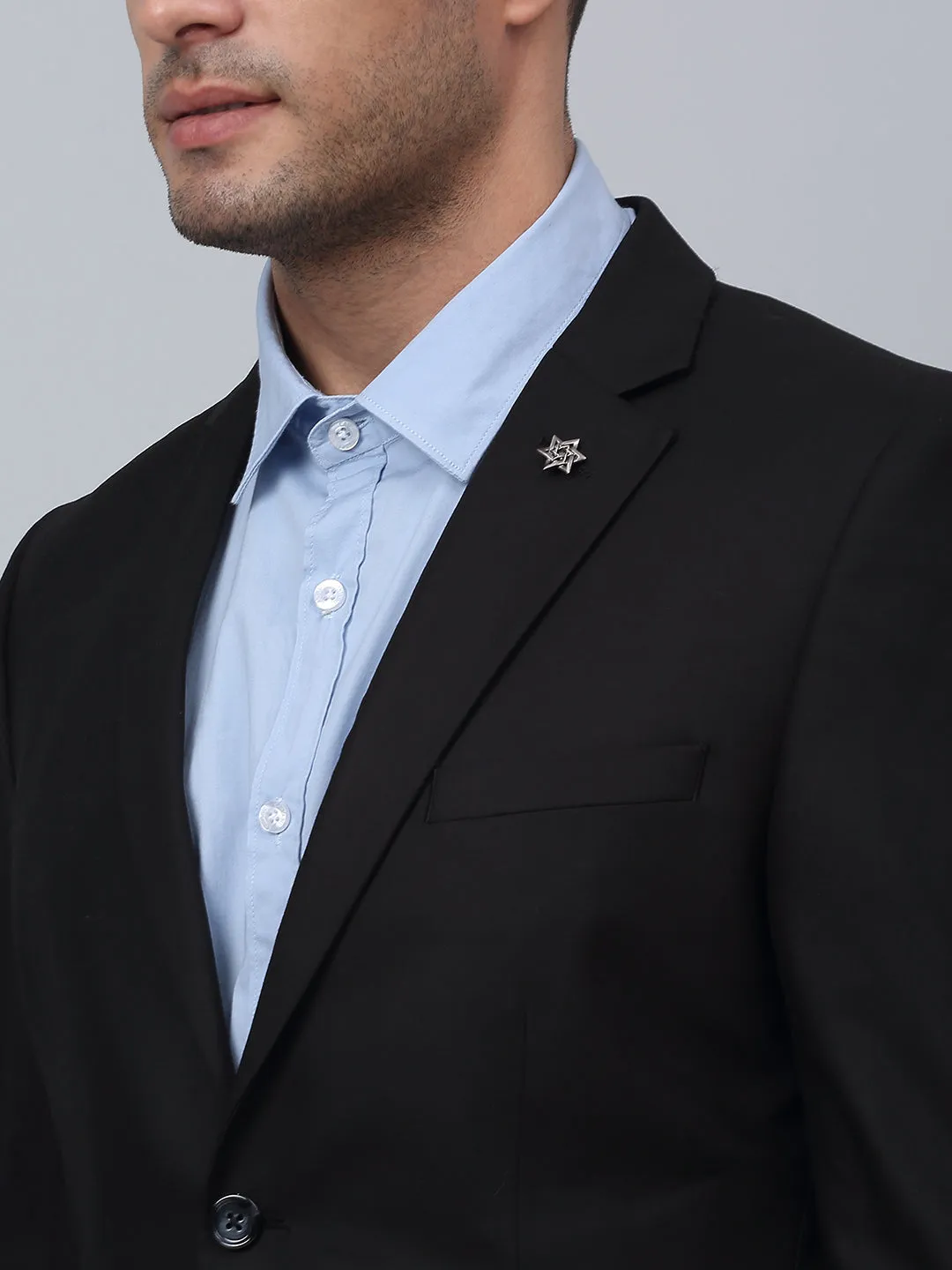 Stylish Cantabil Mens Formal Blazer in Black with Full Sleeves