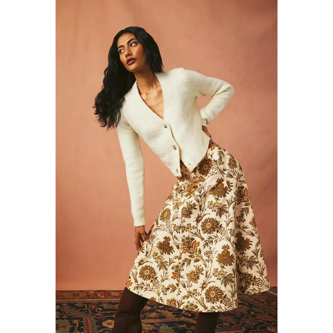 CARA CARA Aisha Midi Skirt, Turtledove Vint Blossom