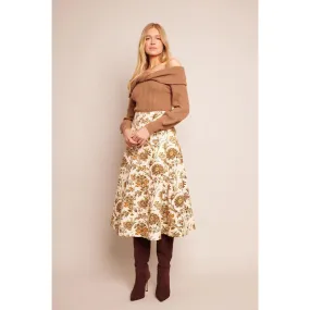 CARA CARA Aisha Midi Skirt, Turtledove Vint Blossom