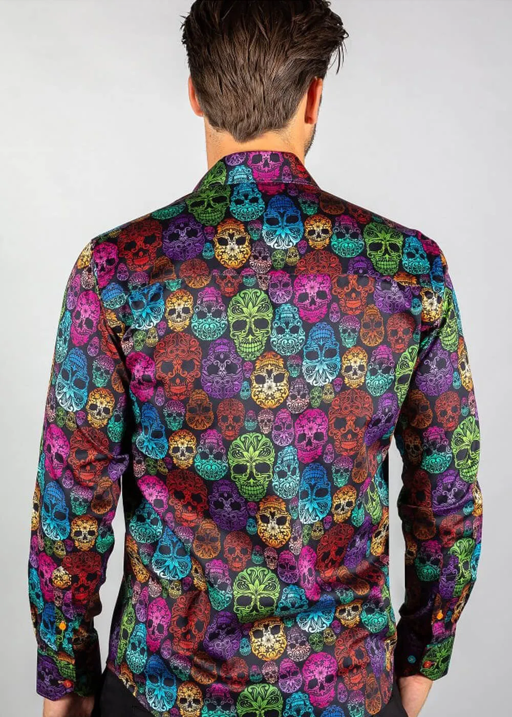 Claudio Lugli Men's Bright Skulls Shirt Black