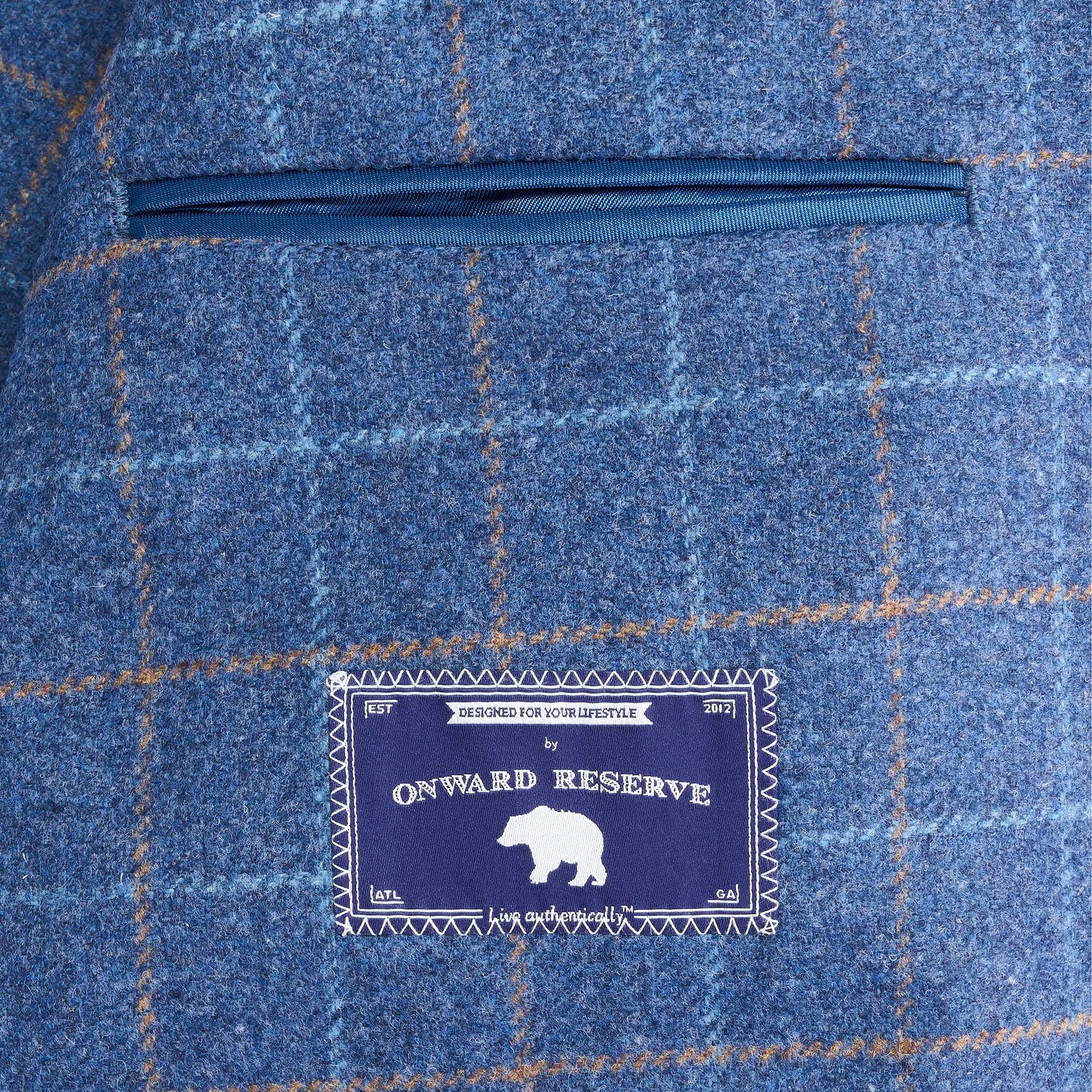 Country Blue Windowpane Sport Coat - Stylish Mens Jacket for a Classic Look
