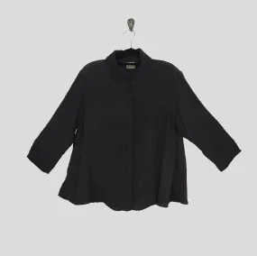 Country Shirt in Black Textured Silk