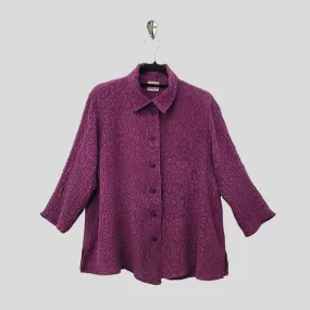 Country Shirt in Mulberry Textured Silk