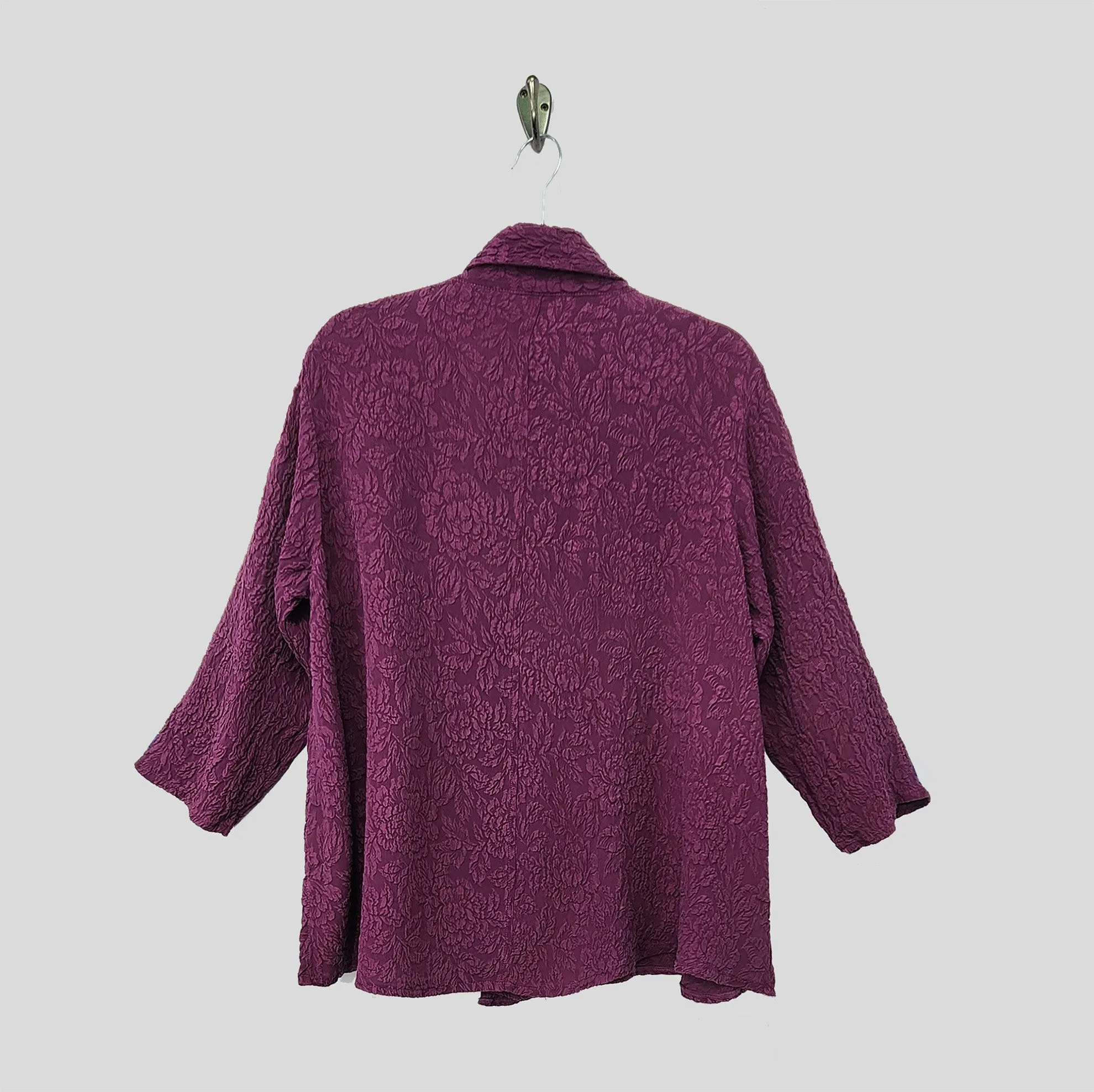 Country Shirt in Mulberry Textured Silk