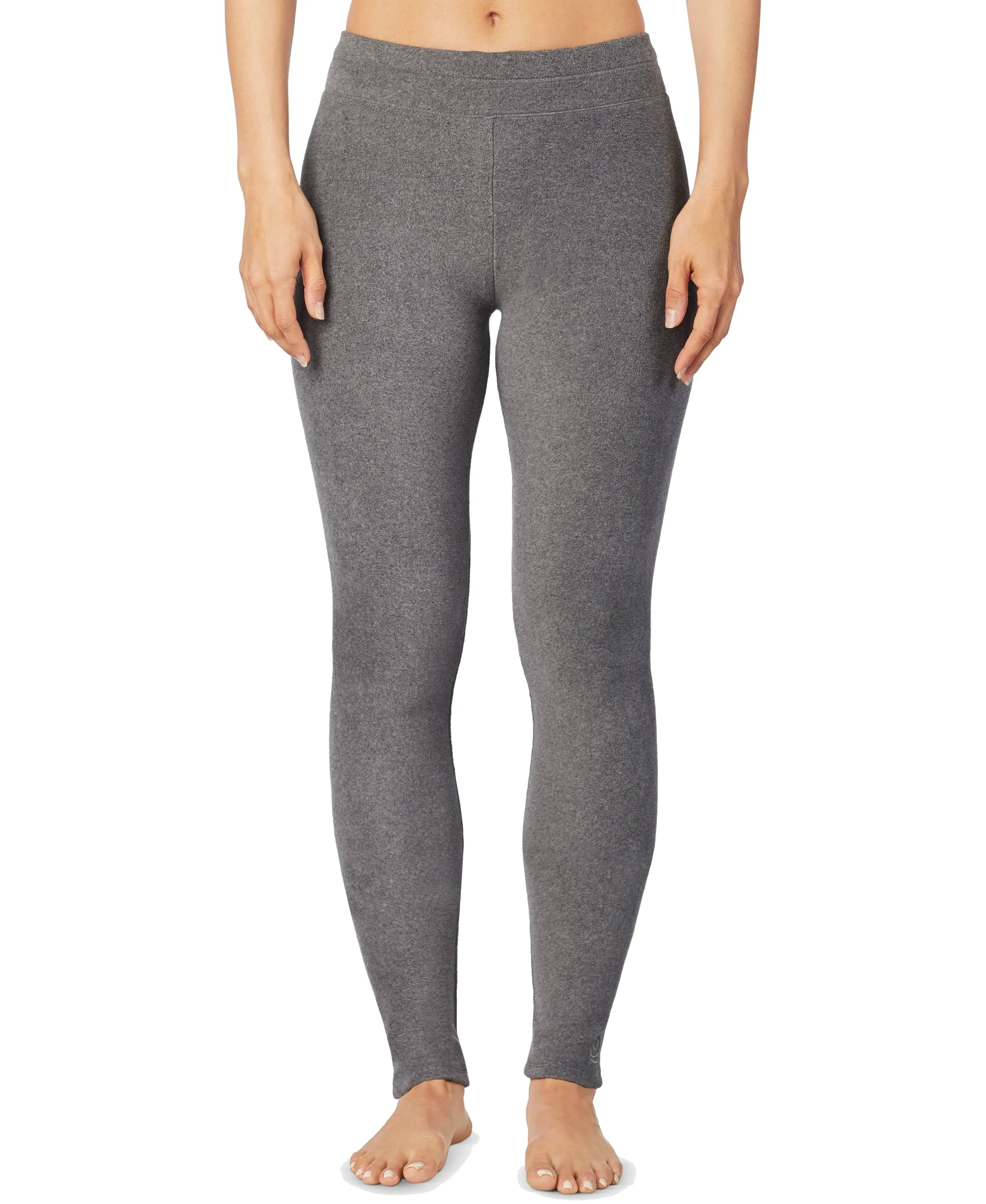 Cuddl Duds Women's Stretch Extra-Soft Warm Fleece Leggings, Grey, XS