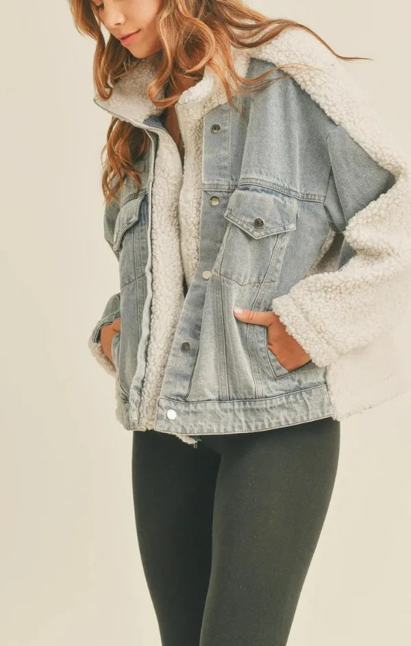 Fleece Denim Jacket