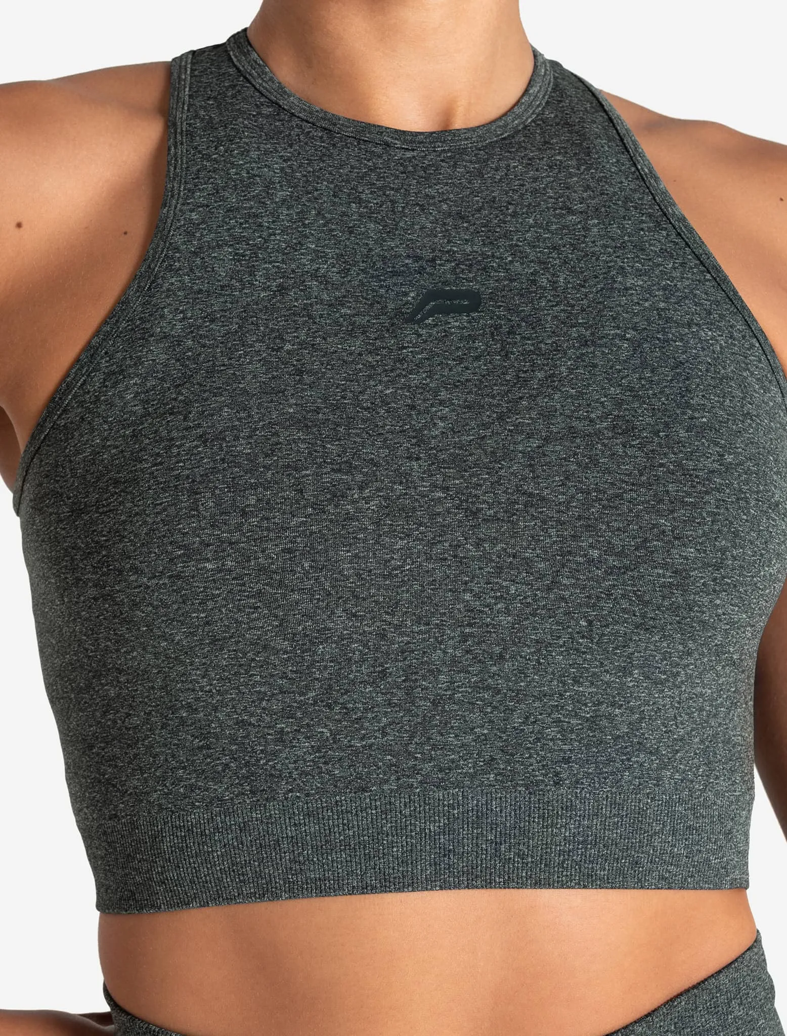Form Seamless Crop Tank - Green Marl