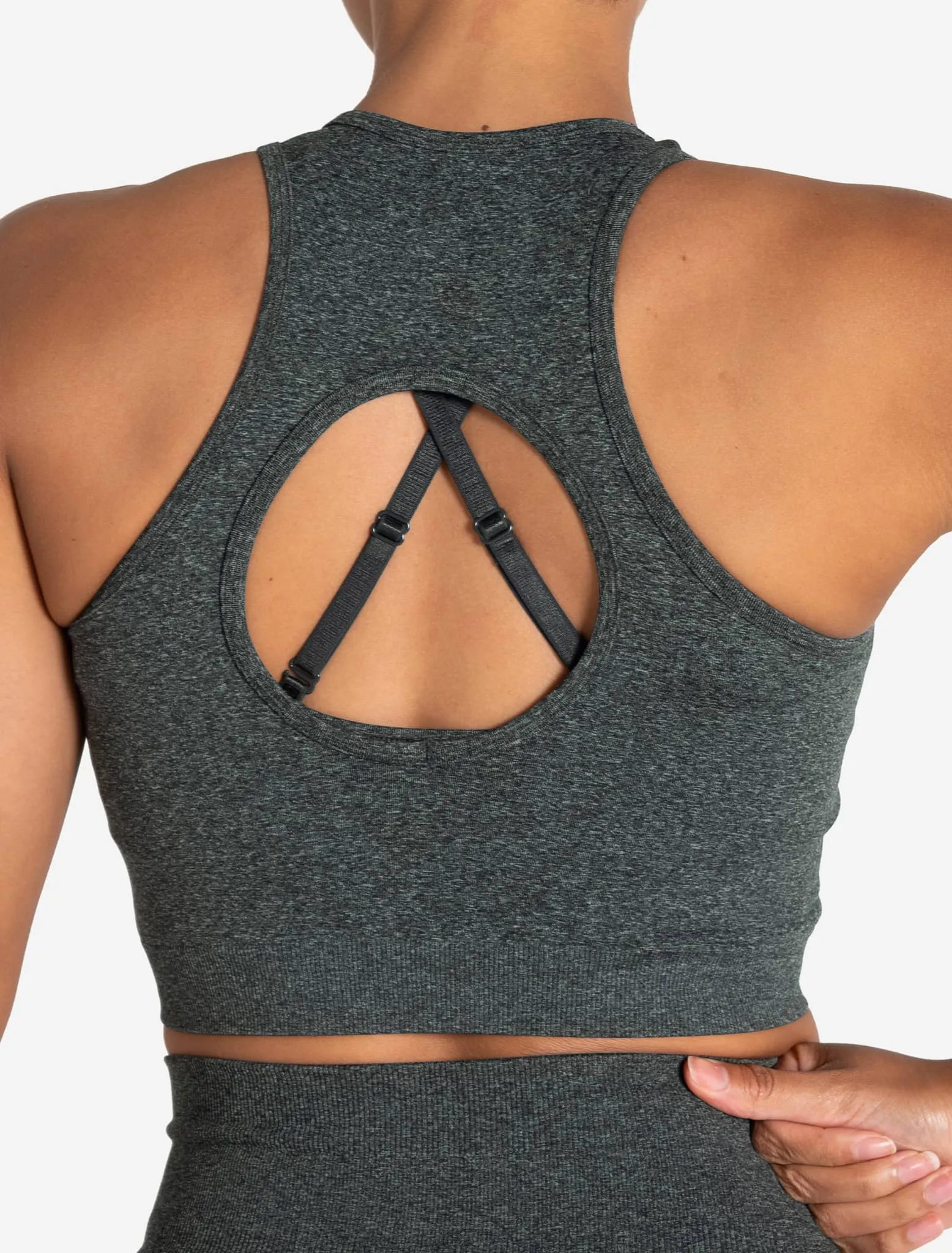 Form Seamless Crop Tank - Green Marl