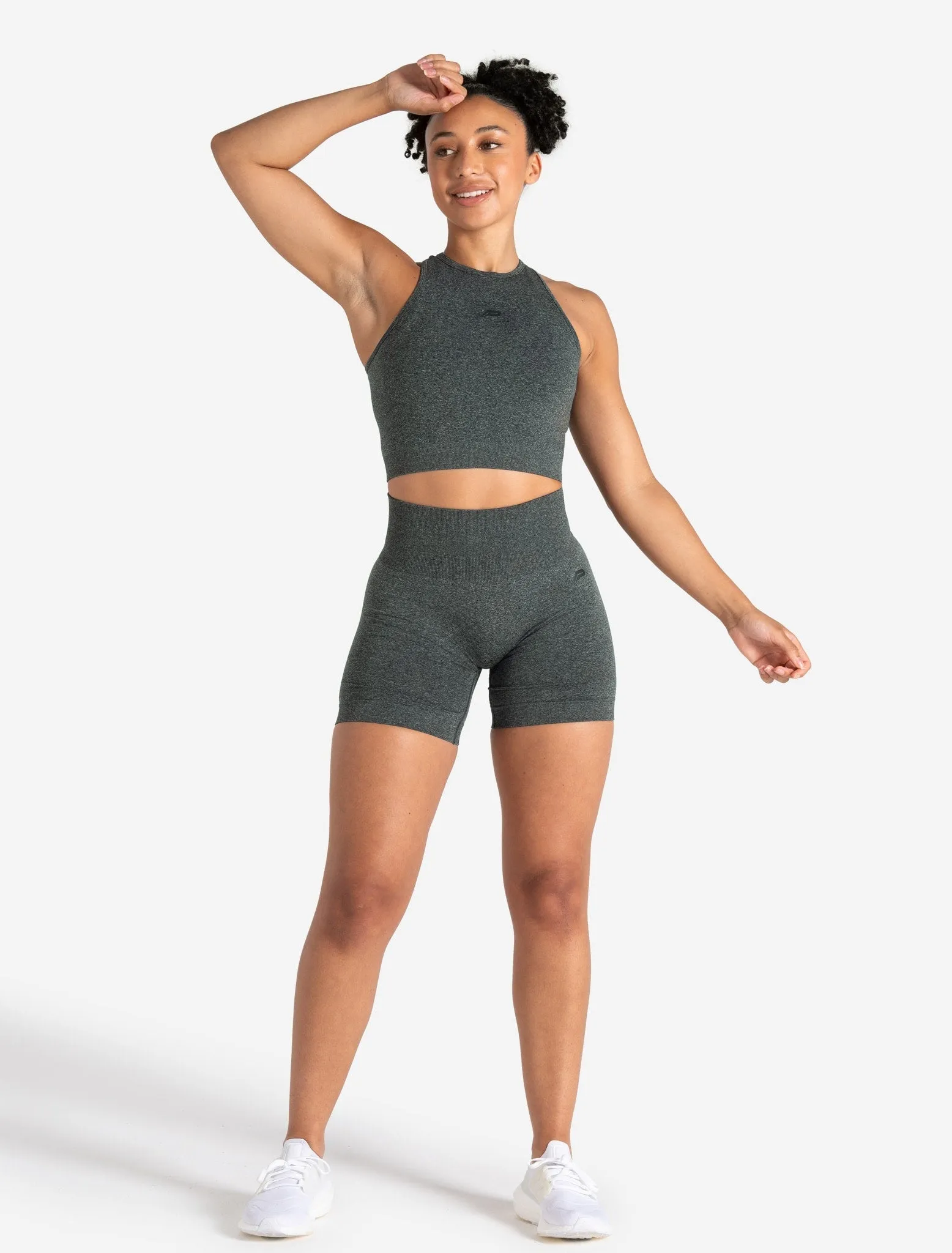 Form Seamless Crop Tank - Green Marl