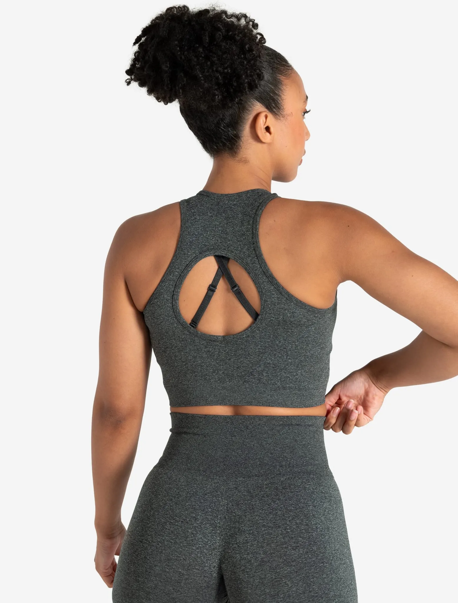 Form Seamless Crop Tank - Green Marl