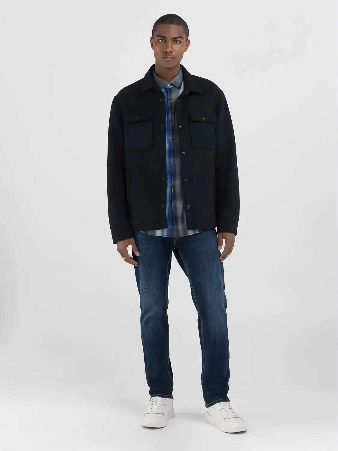 ID24988-Replay Navy Overshirt Jacket