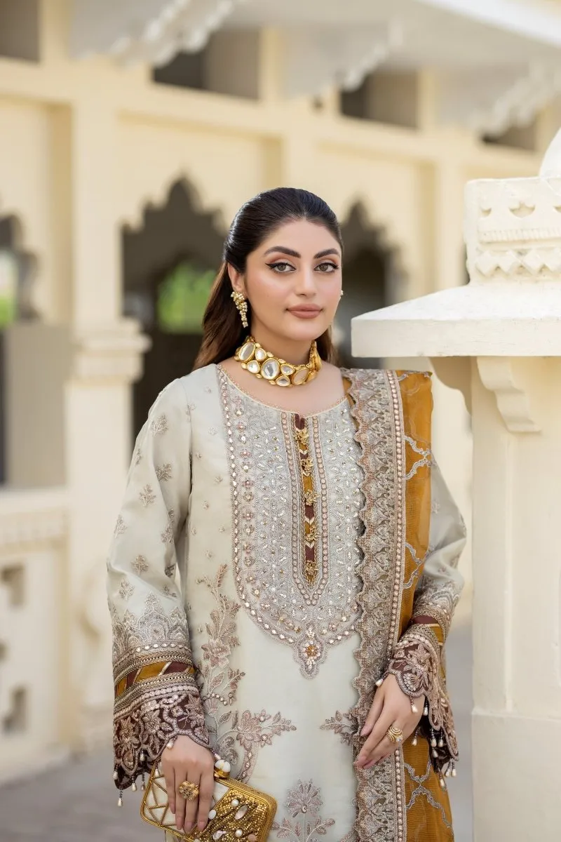 Imrozia Embellished Organza Pakistani Party Wear Suit Sheen IMR203