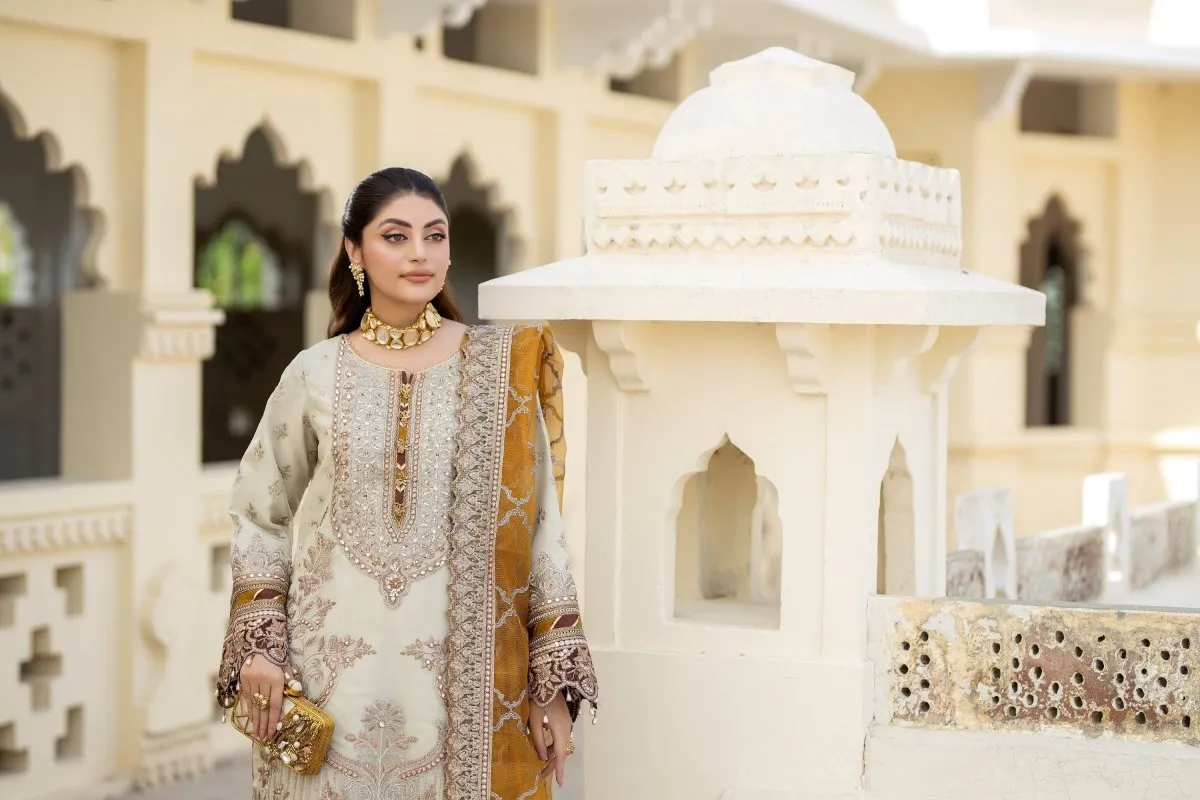 Imrozia Embellished Organza Pakistani Party Wear Suit Sheen IMR203