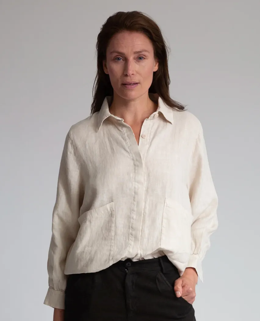 Jacqueline Linen Shirt In Bone