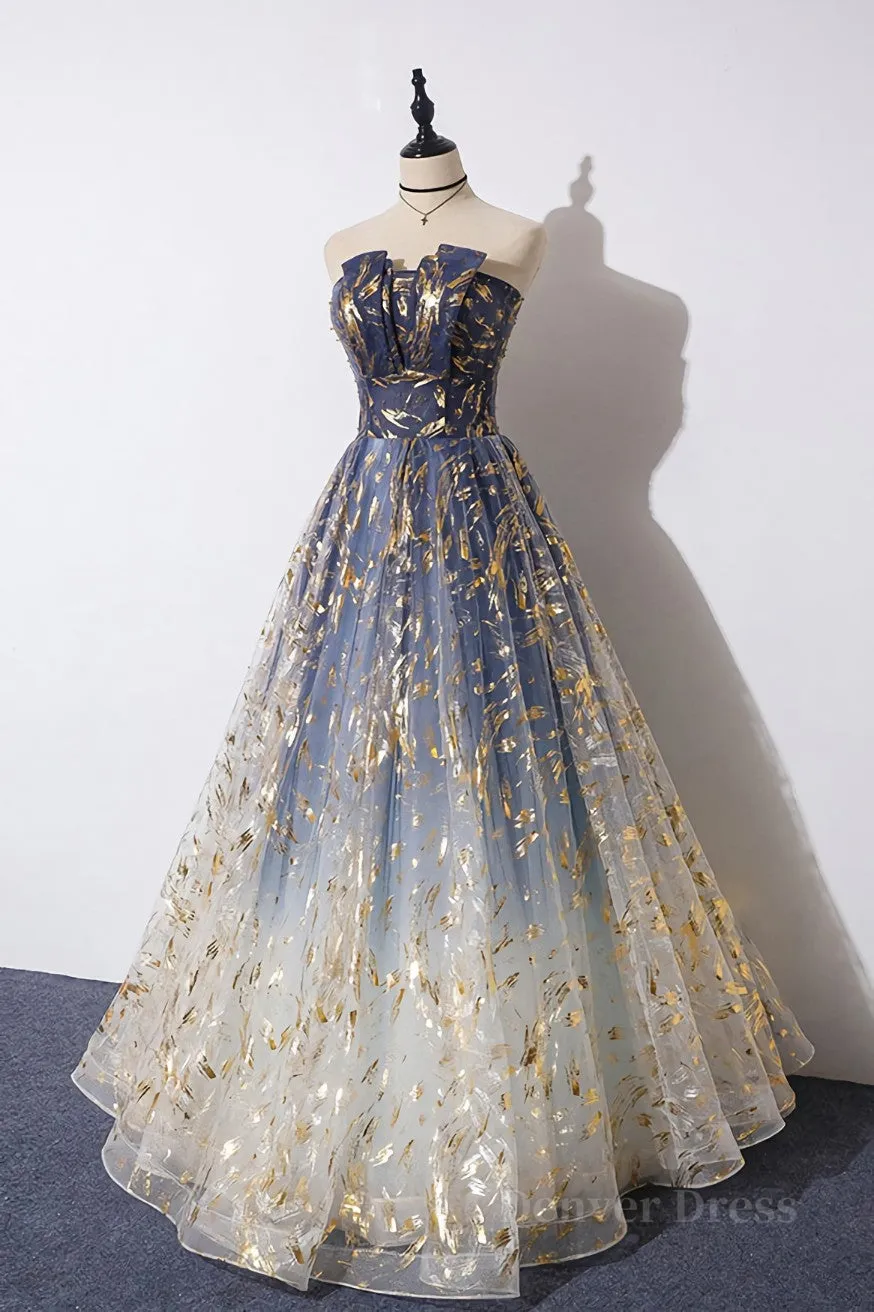 kamahe Unique tulle lace long prom dress tulle formal dress