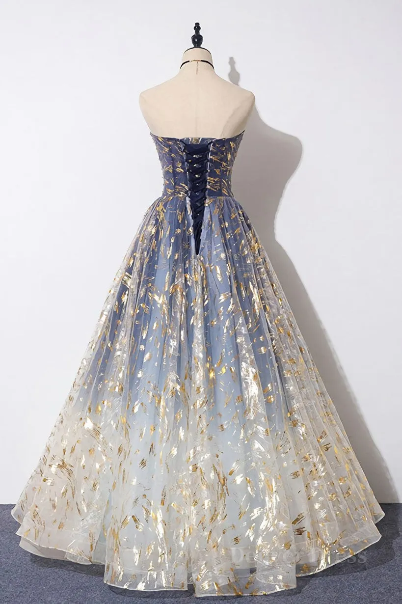 kamahe Unique tulle lace long prom dress tulle formal dress