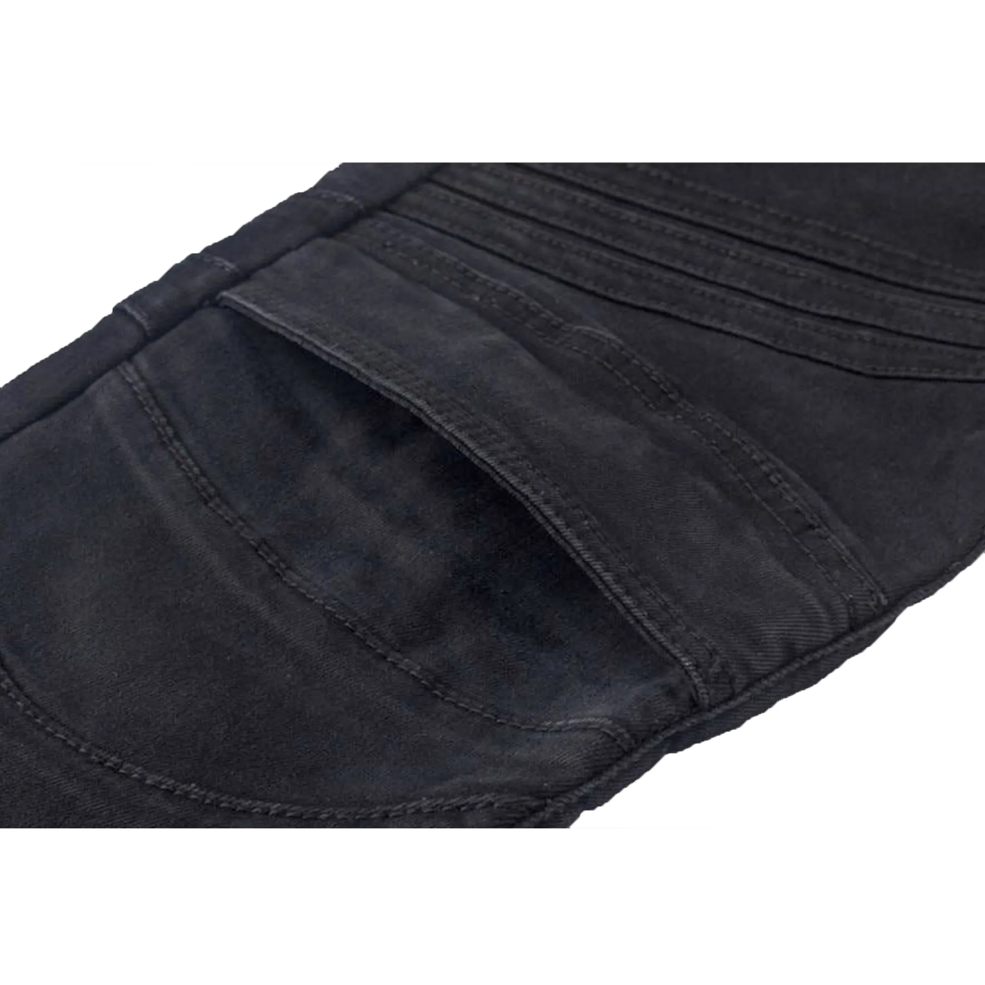 Motorbike Racing Armor Jeans Pant With Knee CE Pads Black - 872322