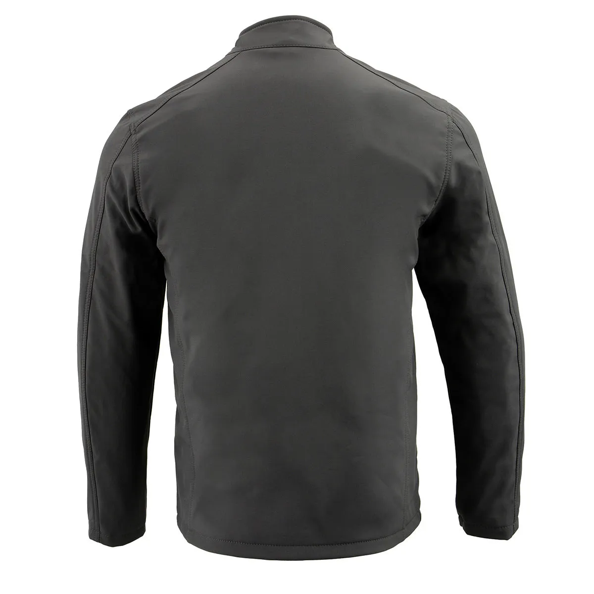 Nexgen Heat MPM1762SET Mens Soft Shell Heated Jacket - Grey Standup Collar Jacket for Winter with Battery Pack
