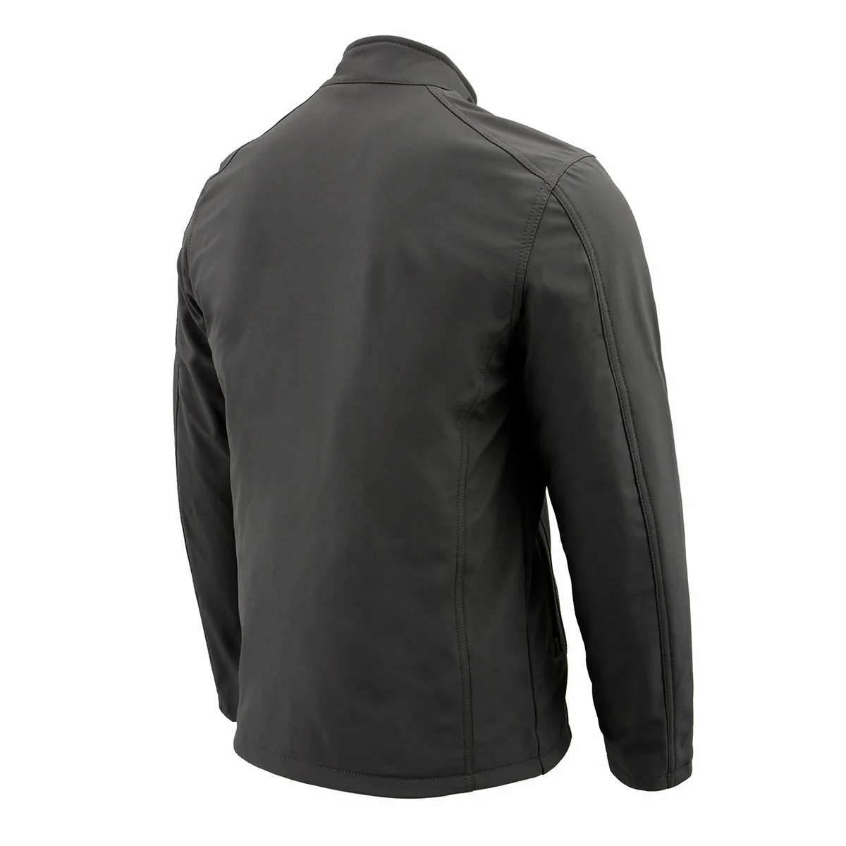 Nexgen Heat MPM1762SET Mens Soft Shell Heated Jacket - Grey Standup Collar Jacket for Winter with Battery Pack