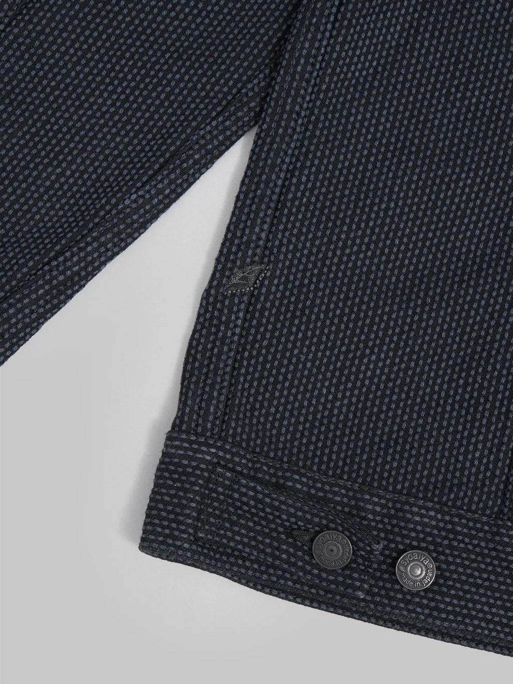 Pure Blue Japan 6118-BK Sashiko Type III Jacket Grey Black