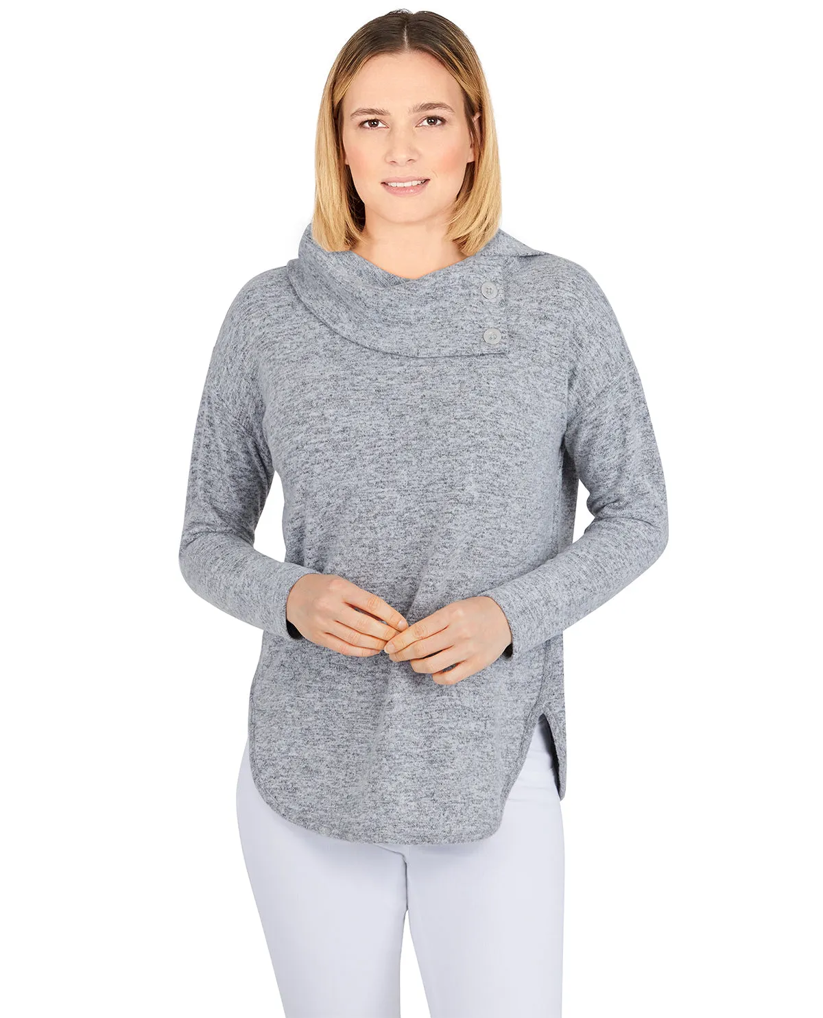 Ruby Road All Cozy Cowl Twist Knit Top