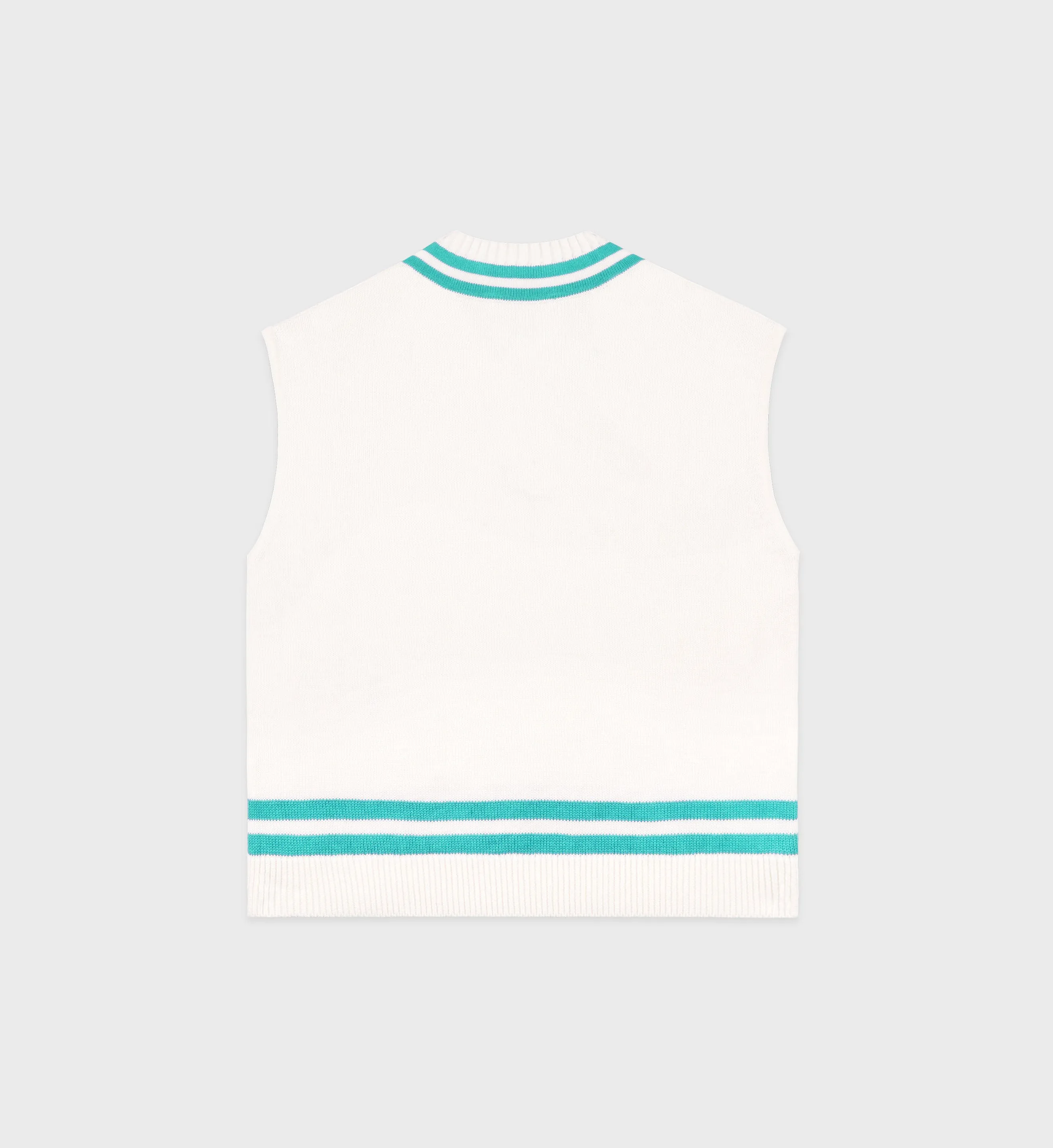 SRC Cableknit Vest - Off White/Caribbean