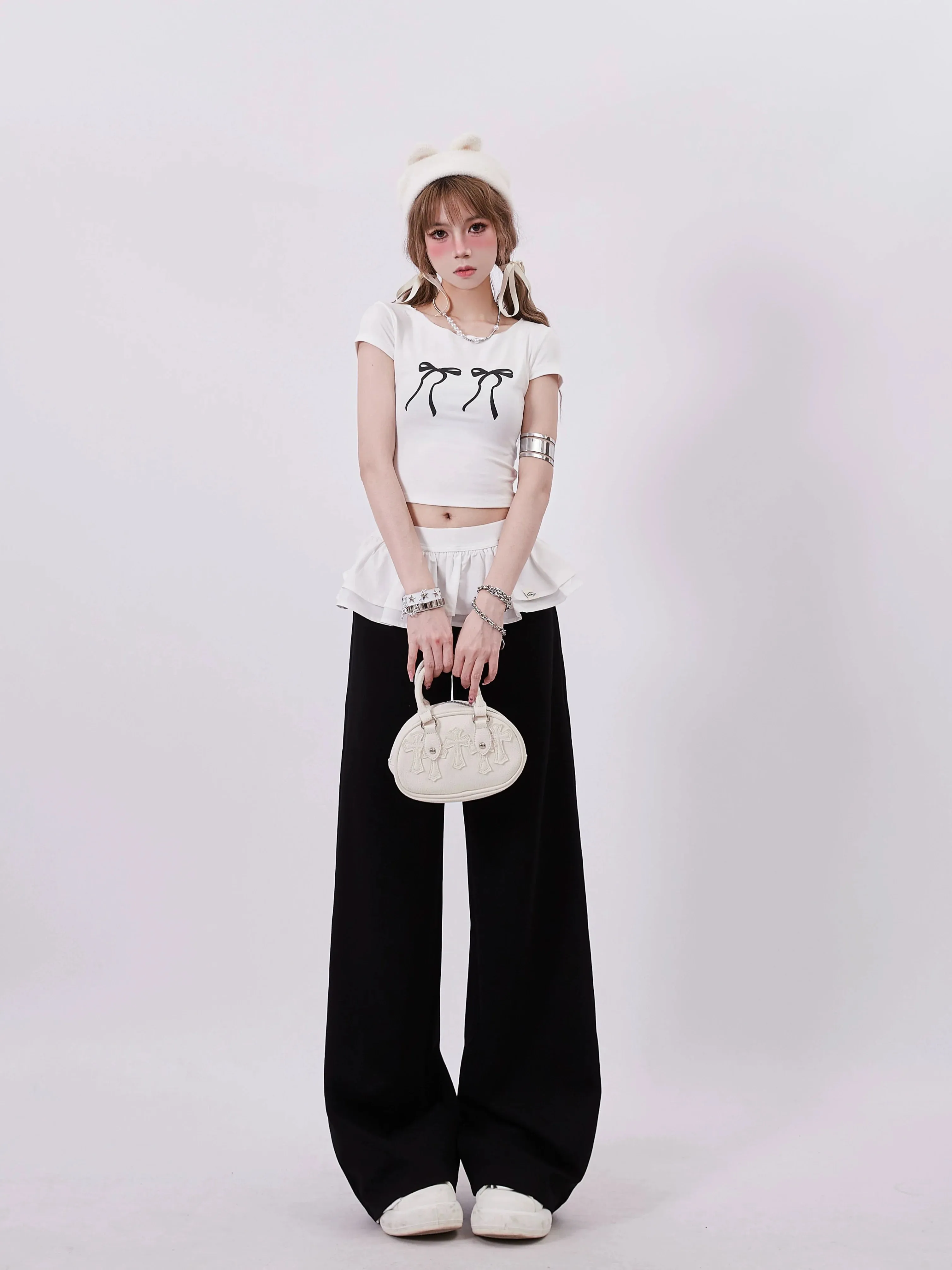Tops Slim Double Ribbon Short