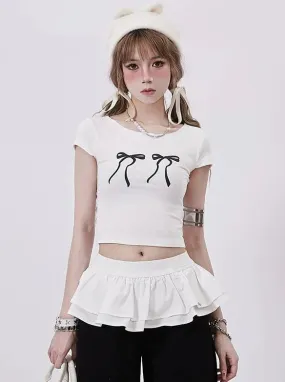 Tops Slim Double Ribbon Short