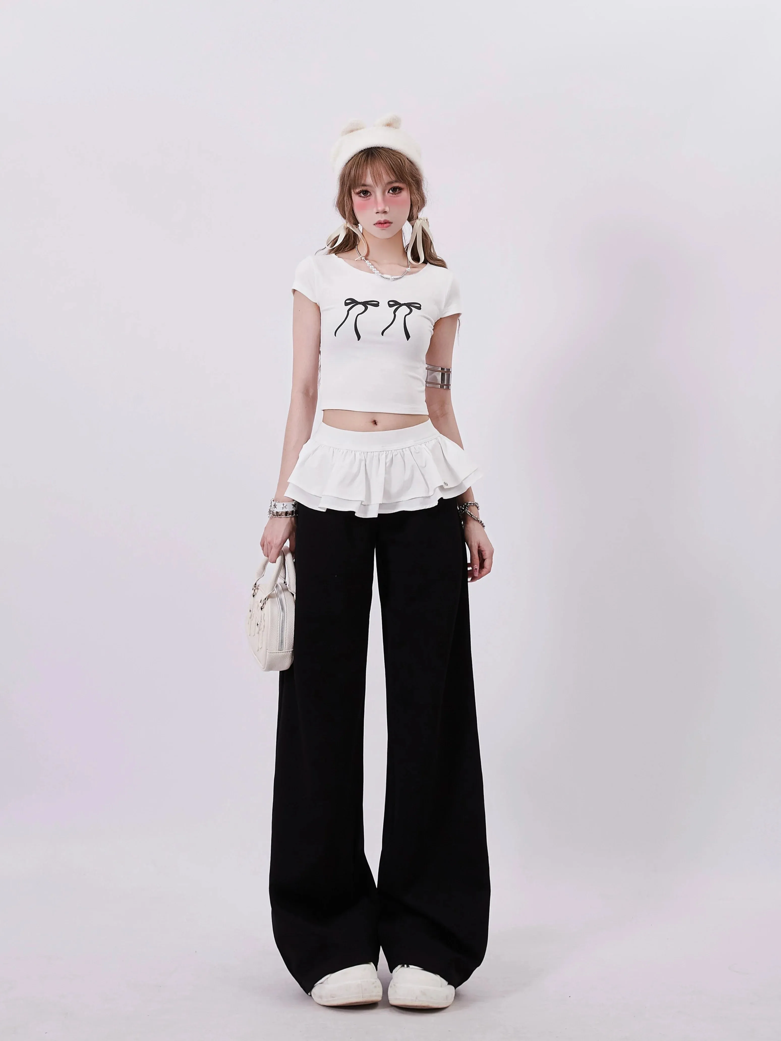 Tops Slim Double Ribbon Short