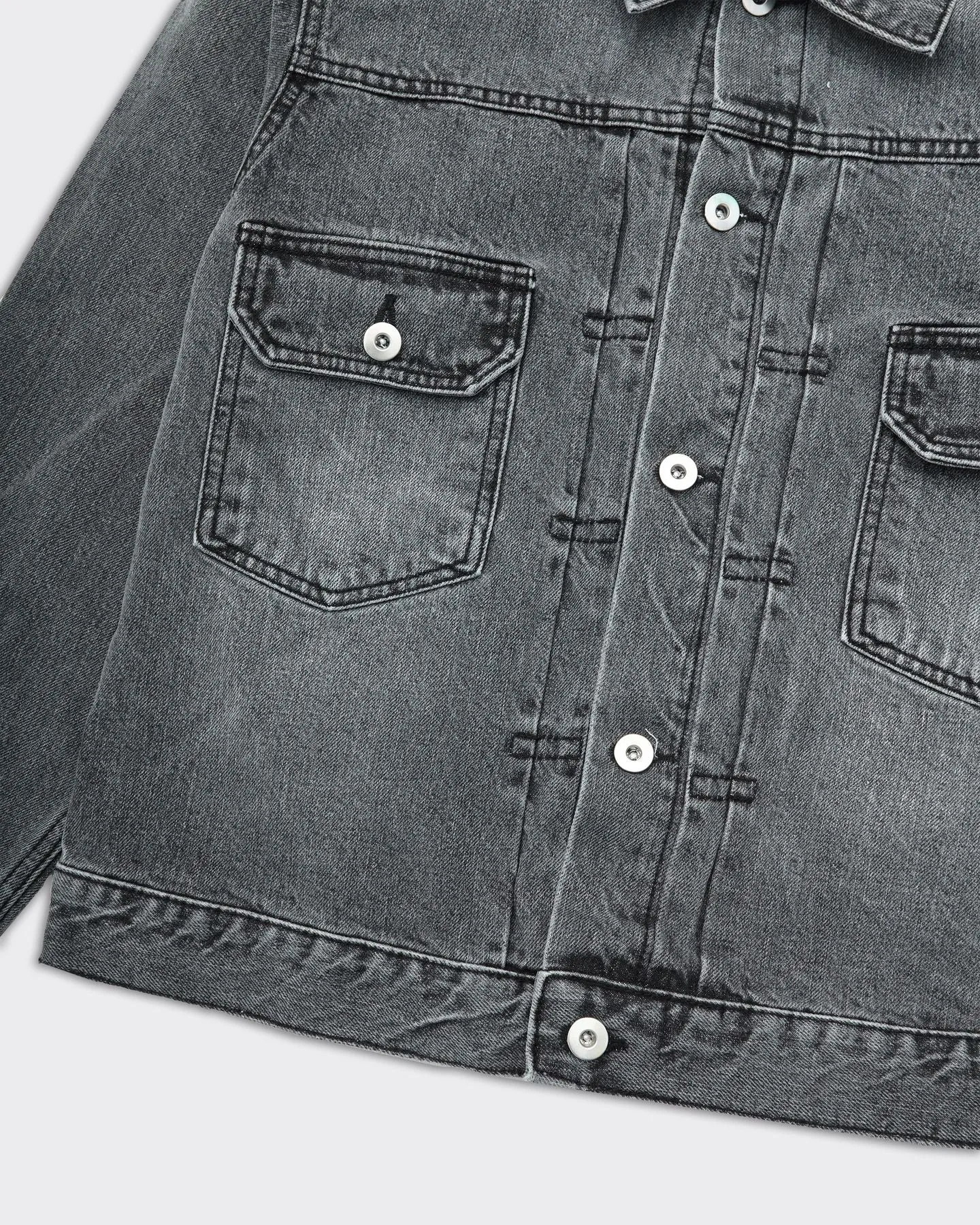 Trucker Jacket Denim Light Washed Grey