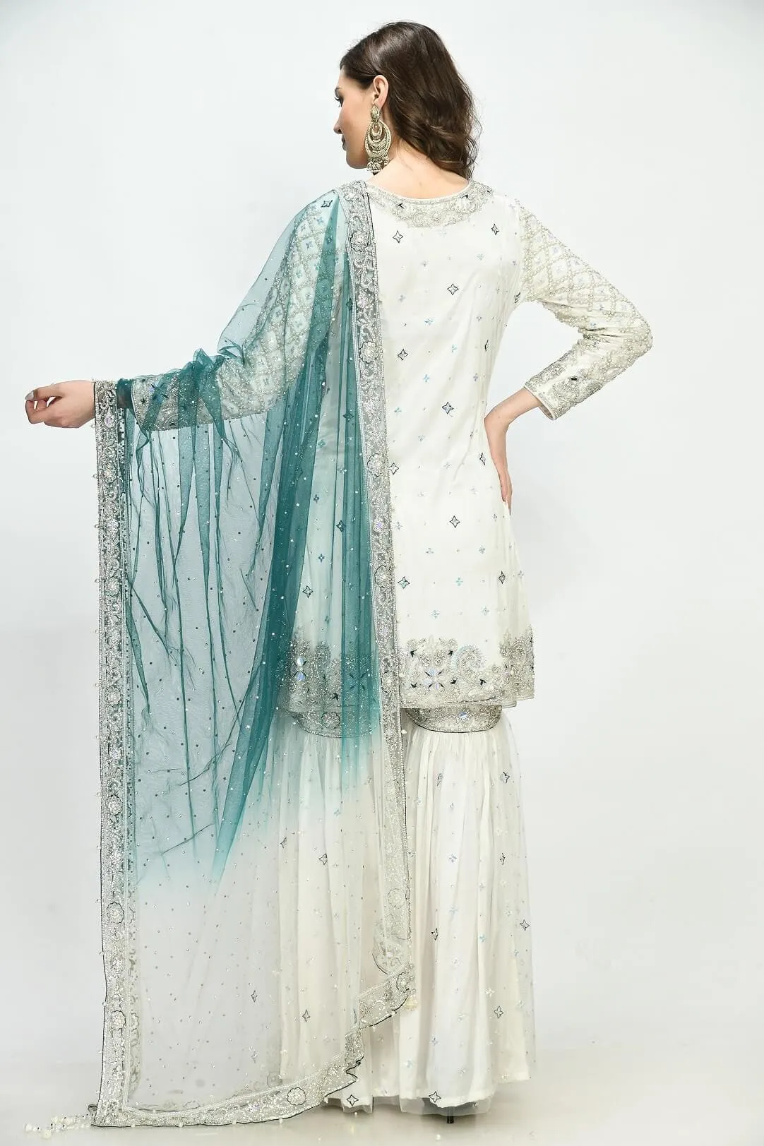 White Kameez Gharara