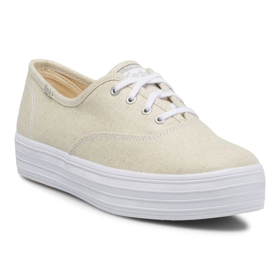 Women's The Platform Metallic Textile Silver (WF67069)